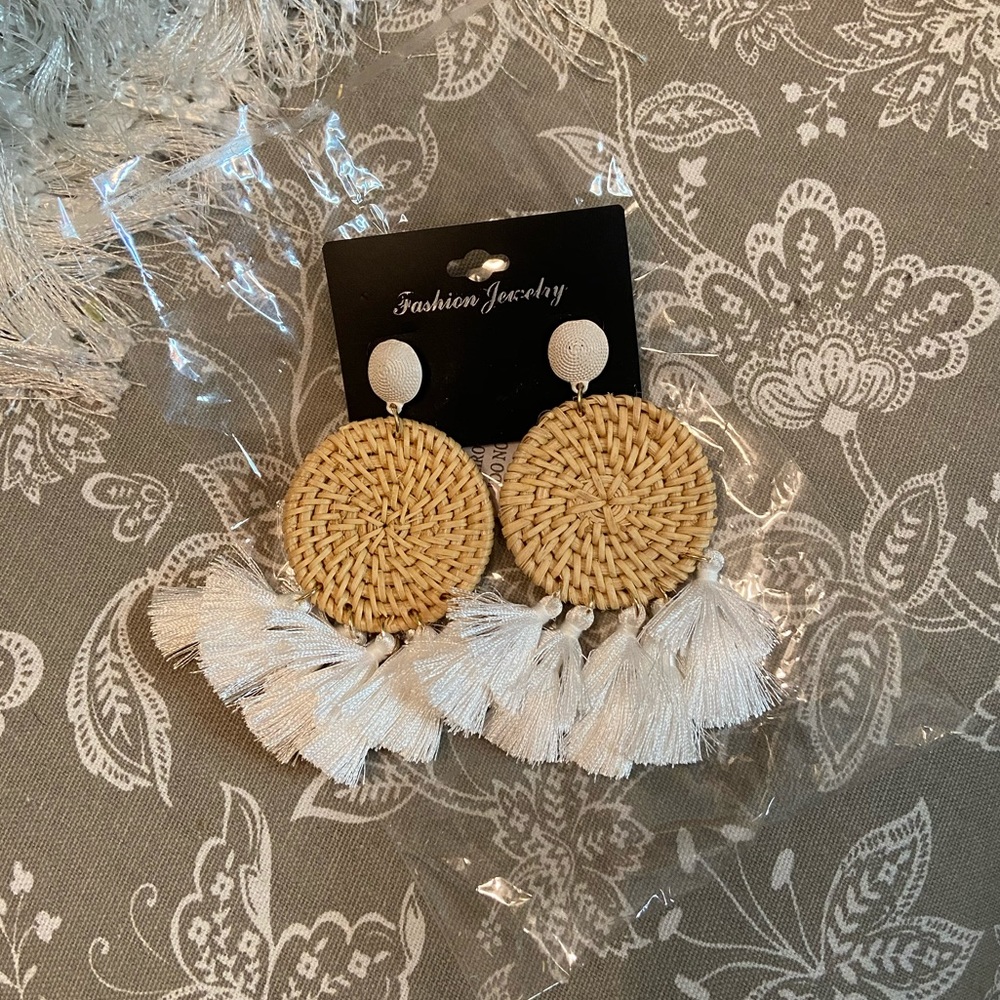 Rattan Tassel Earrings